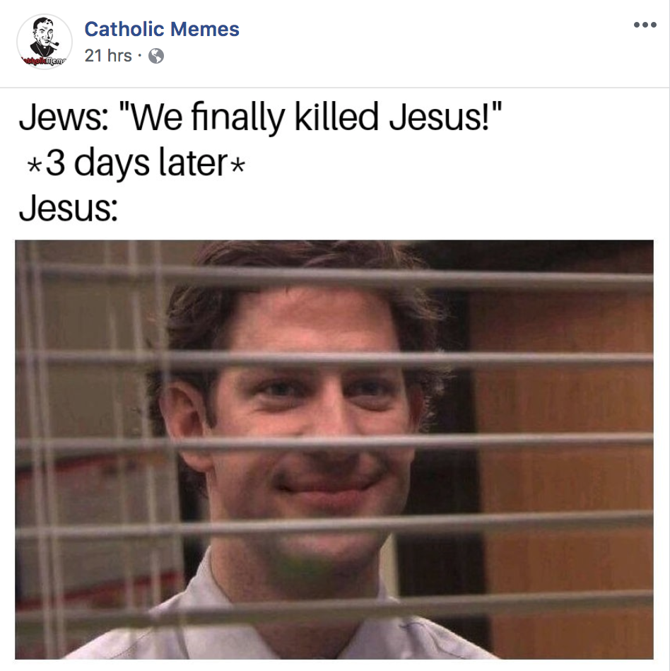 A Catholic Facebook Group Posted An Anti Semitic Meme What Can We Learn From This America